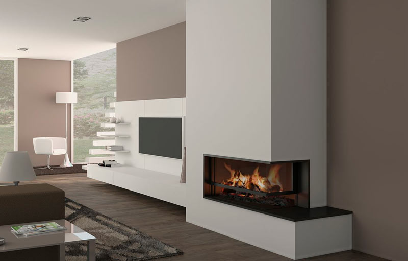 galeria salones modernos con chimenea