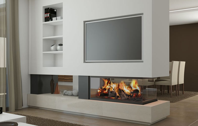 chimenea comedor moderno bellagio