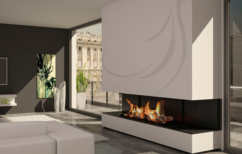 fotos de chimeneas modernas