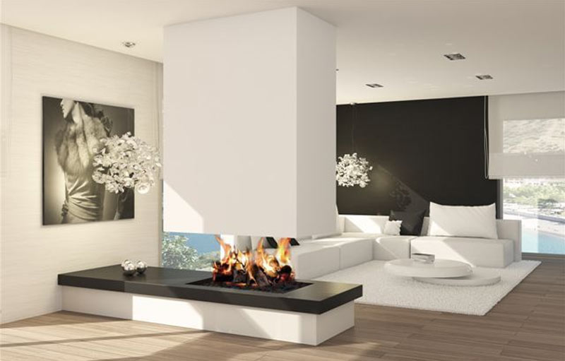 chimenea para salon moderno montecarlo