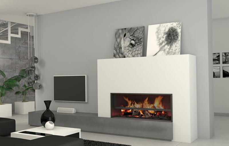 chimenea de diseño moderno minimal