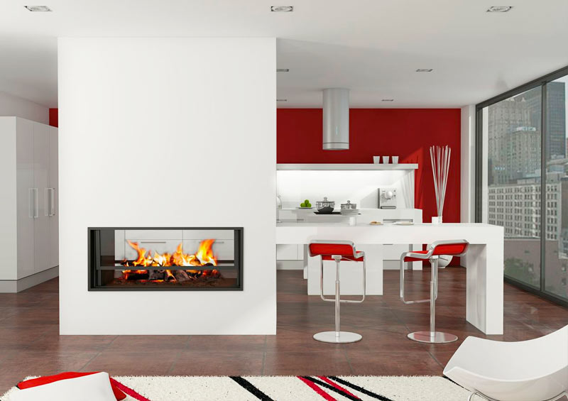 chimeneas modernas salon